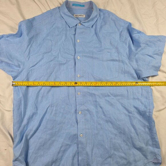 Tommy Bahama Mens 2XL Blue Button Up Short Sleeve Shirt Lightweight Casual Camp - Picture 5 of 8